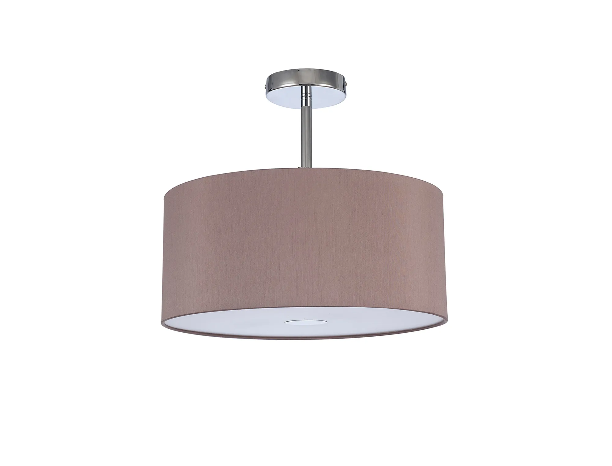 Baymont 40cm Semi Flush 3 Light Polished Chrome, Taupe/Halo Gold, Frosted Diffuser DK0321  Deco Baymont CH TA
